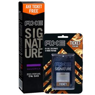 Axe Signature Maverick Body Perfume+AXE Ticket Free 122ml/100g