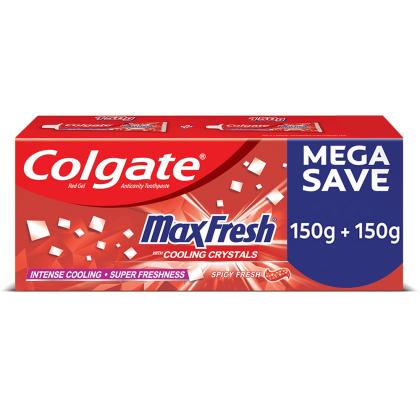 Colgate Max Fresh Spicy Fresh Red Gel Toothpaste 150 g (Pack of 2)
